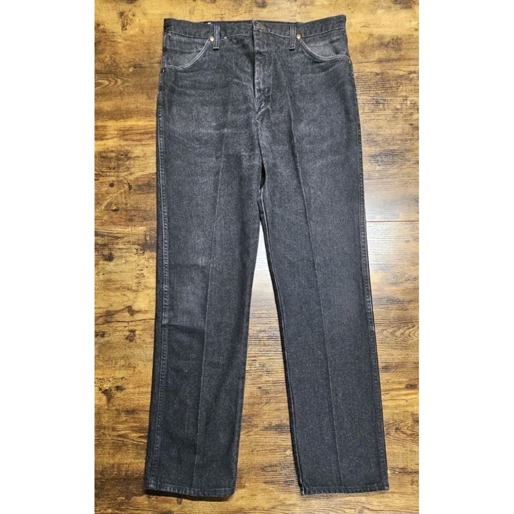 Vtg 90s Wrangler 13MWZ Jeans Mens 36x34 Black Cowboy Cut Made in USA Western